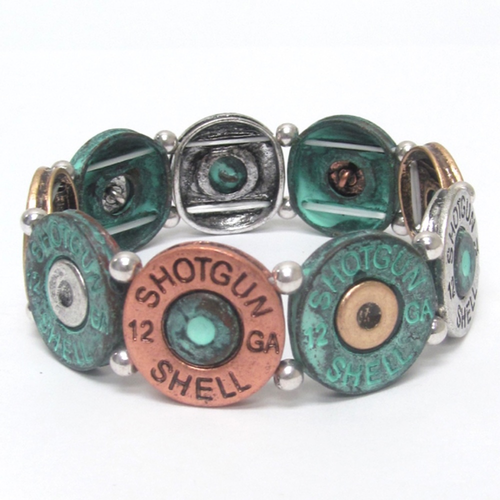 Quality Stretch Metal Shotgun Shell  Bullet Bracelet